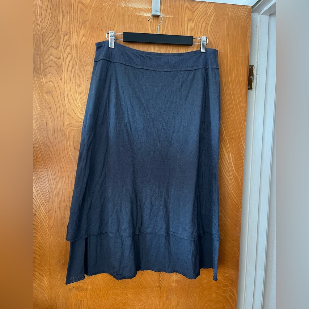 Athleta gray A-Line burnout floral print Midi Skirt L